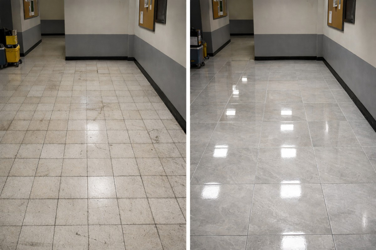 Modern house with large windows at dusk