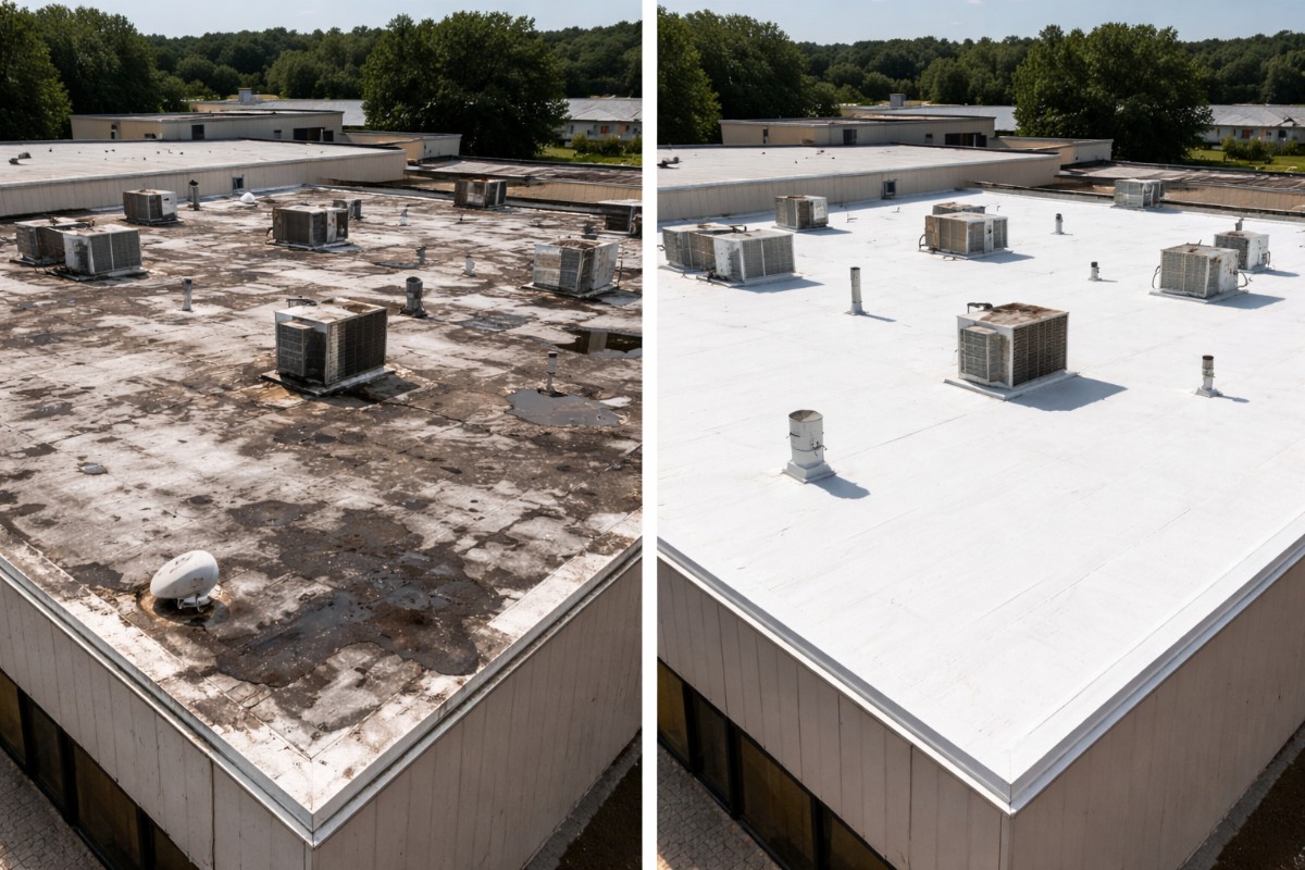 Contemporary white house with geometric design