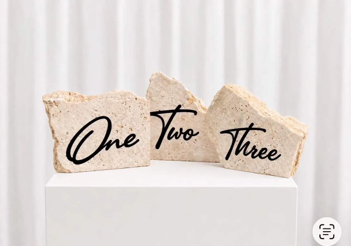 Elegant table numbers and place cards