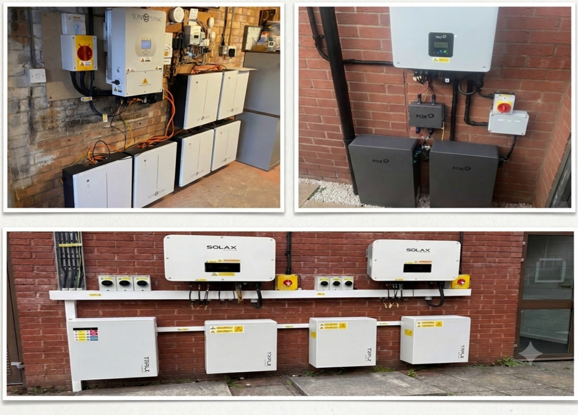 Home battery storage unit in a utility room