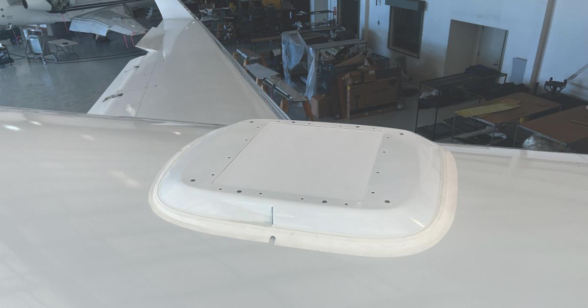 Starlink satellite connectivity installation on business jet