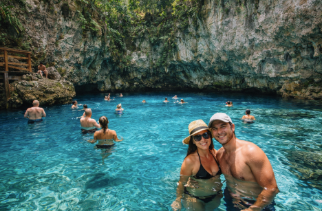Hoyo Azul turquoise lagoon natural pool