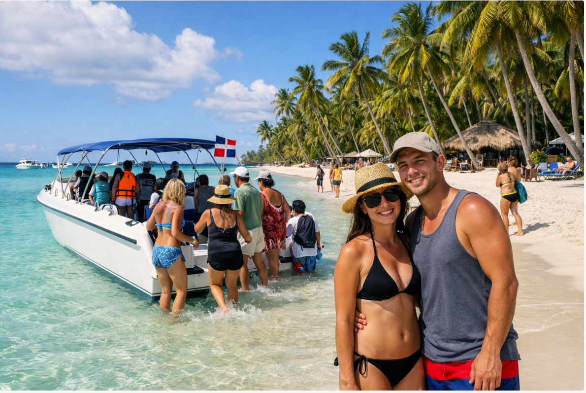 Isla Saona tropical beach with turquoise water