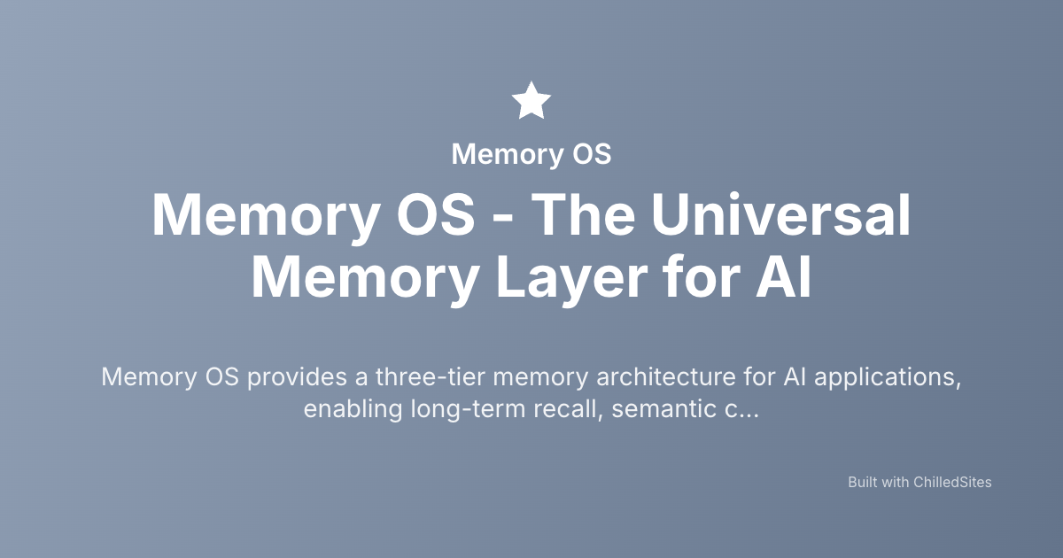 Memory OS - The Universal Memory Layer for AI
