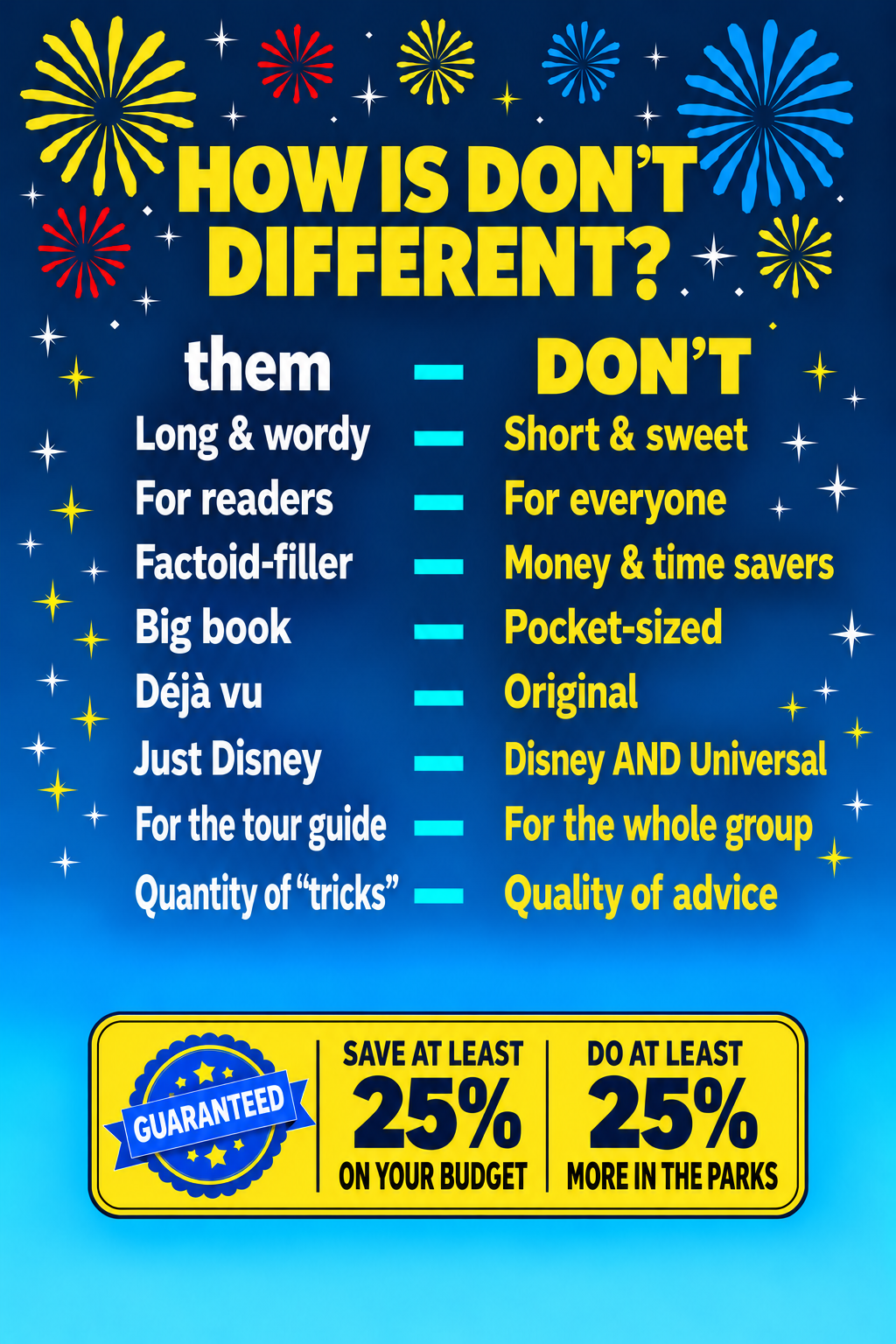 How is Don't different? back cover comparing Don't with other guides